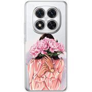 Прозорий чохол BoxFace Xiaomi Redmi Note 15 Pro 5G Девушка с Пионами