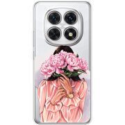 Прозорий чохол BoxFace Xiaomi Redmi Note 15 5G Девушка с Пионами