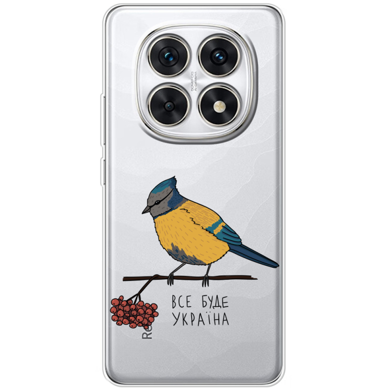 Прозорий чохол BoxFace Xiaomi Redmi Note 15 5G Синиця і калина