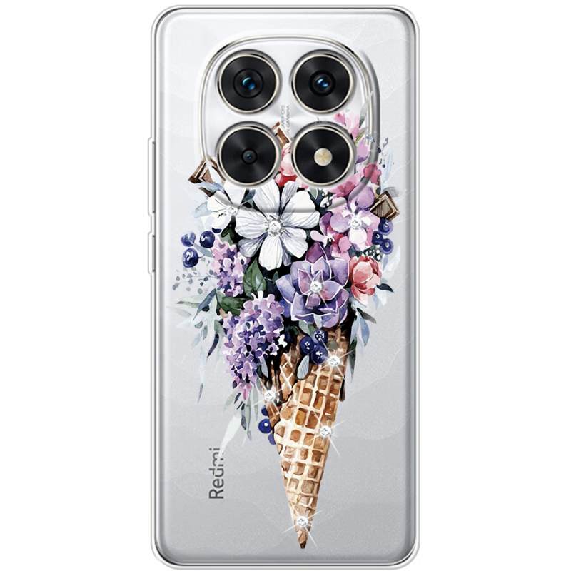 Чохол зі стразами Xiaomi Redmi Note 15 5G Ice Cream Flowers