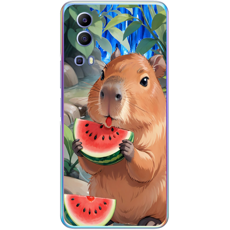 Чехол BoxFace Vivo Y72 5G Капібара з кавуном