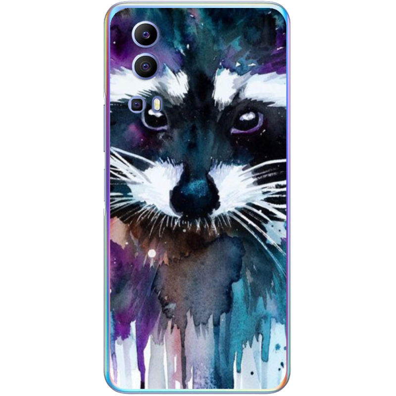 Чехол BoxFace Vivo Y72 5G Акварельный енот