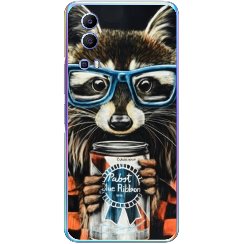 Чехол BoxFace Vivo Y72 5G Енот с банкой