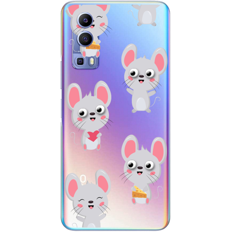 Прозрачный чехол BoxFace Vivo Y72 5G с 3D-глазками Mouse