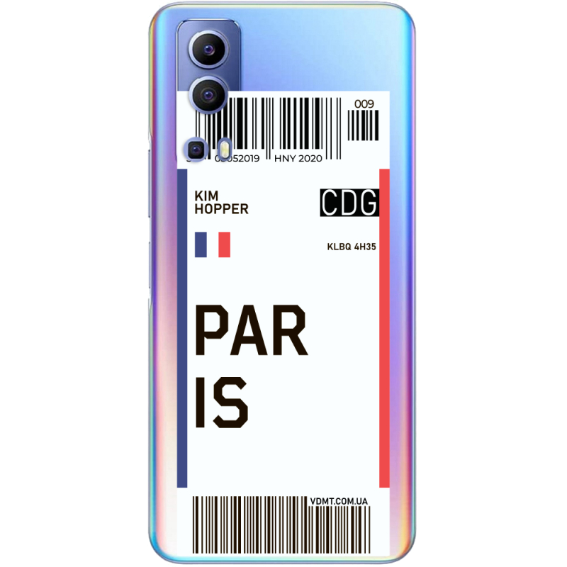 Прозрачный чехол BoxFace Vivo Y72 5G Ticket Paris