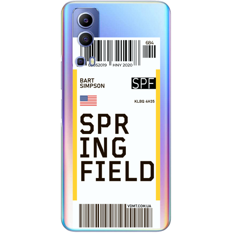 Прозрачный чехол BoxFace Vivo Y72 5G Ticket Springfield
