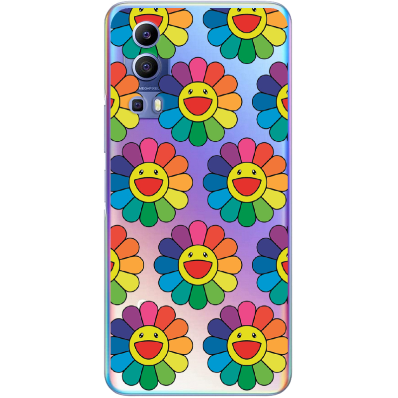 Прозрачный чехол BoxFace Vivo Y72 5G Hippie Flowers