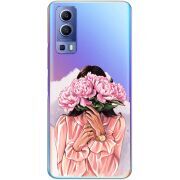 Прозрачный чехол BoxFace Vivo Y72 5G Девушка с Пионами