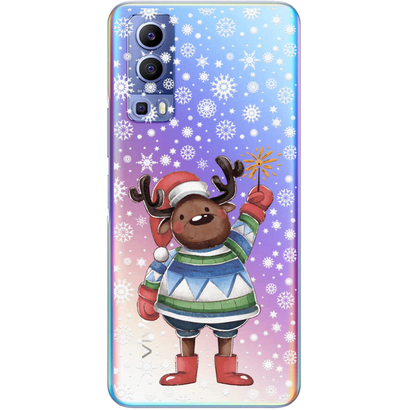 Прозрачный чехол BoxFace Vivo Y72 5G Christmas Deer with Snow