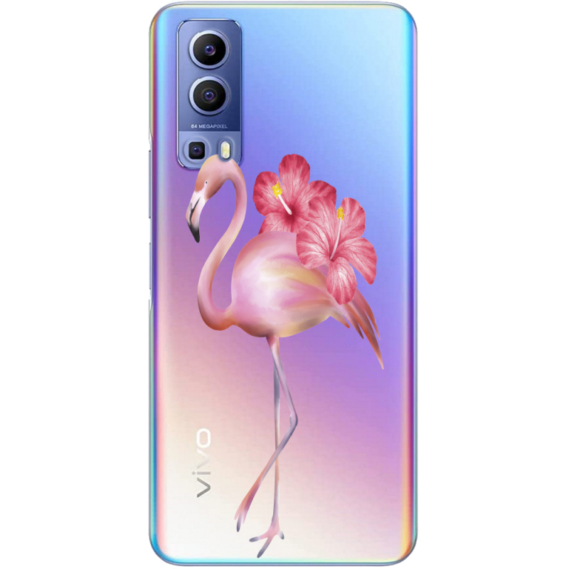 Прозрачный чехол BoxFace Vivo Y72 5G Floral Flamingo