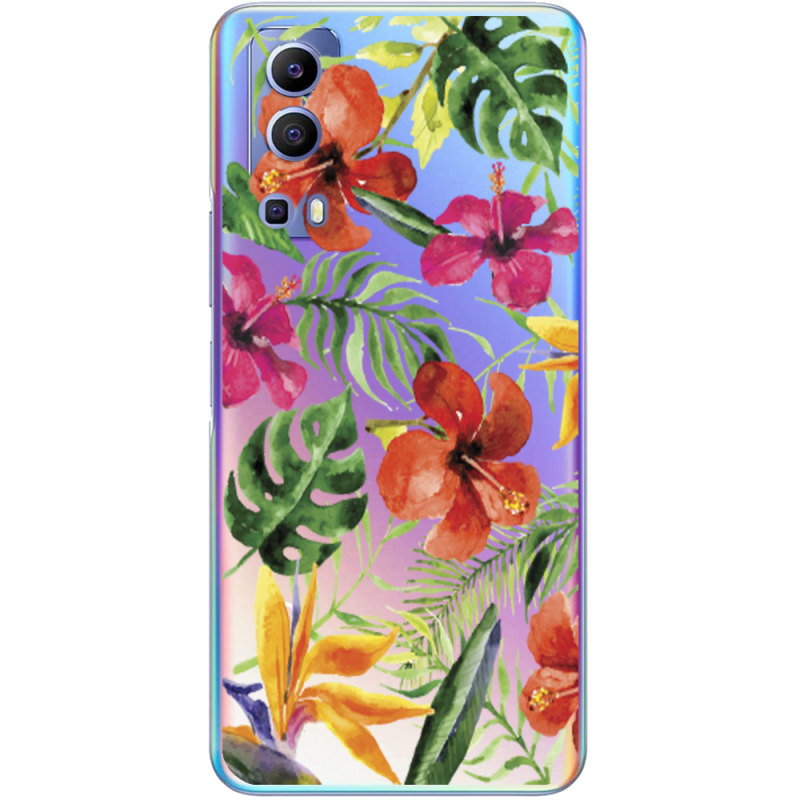 Прозрачный чехол BoxFace Vivo Y72 5G Tropical Flowers