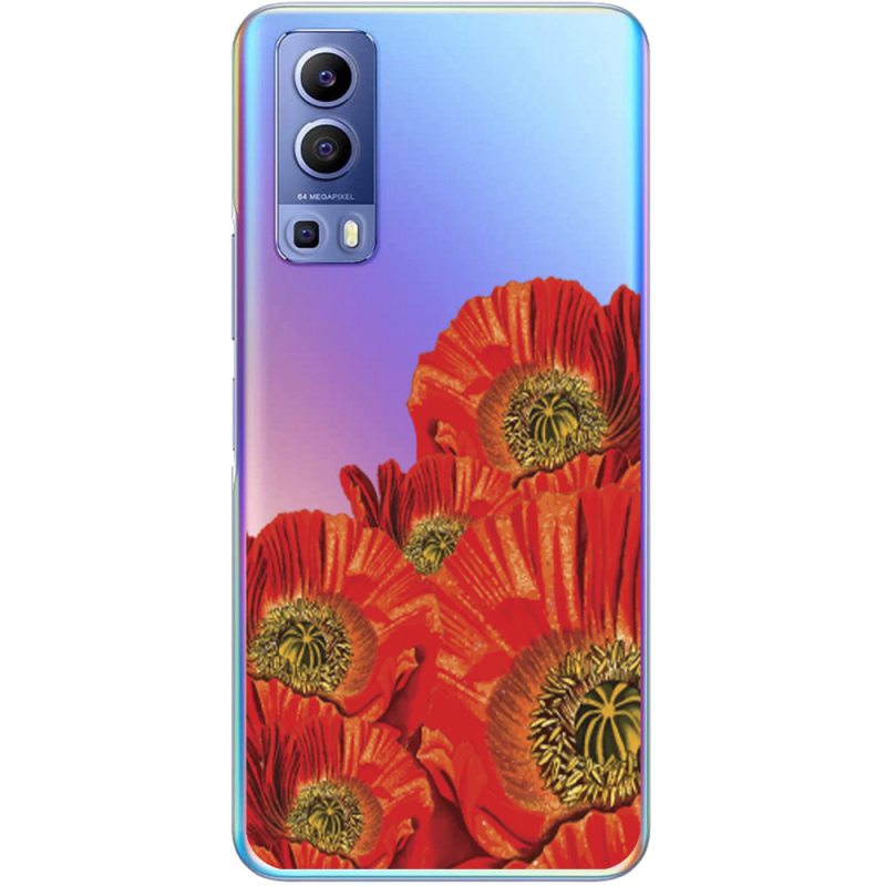 Прозрачный чехол BoxFace Vivo Y72 5G Red Poppies