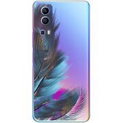 Прозрачный чехол BoxFace Vivo Y72 5G Feathers