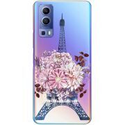 Чехол со стразами Vivo Y72 5G Eiffel Tower