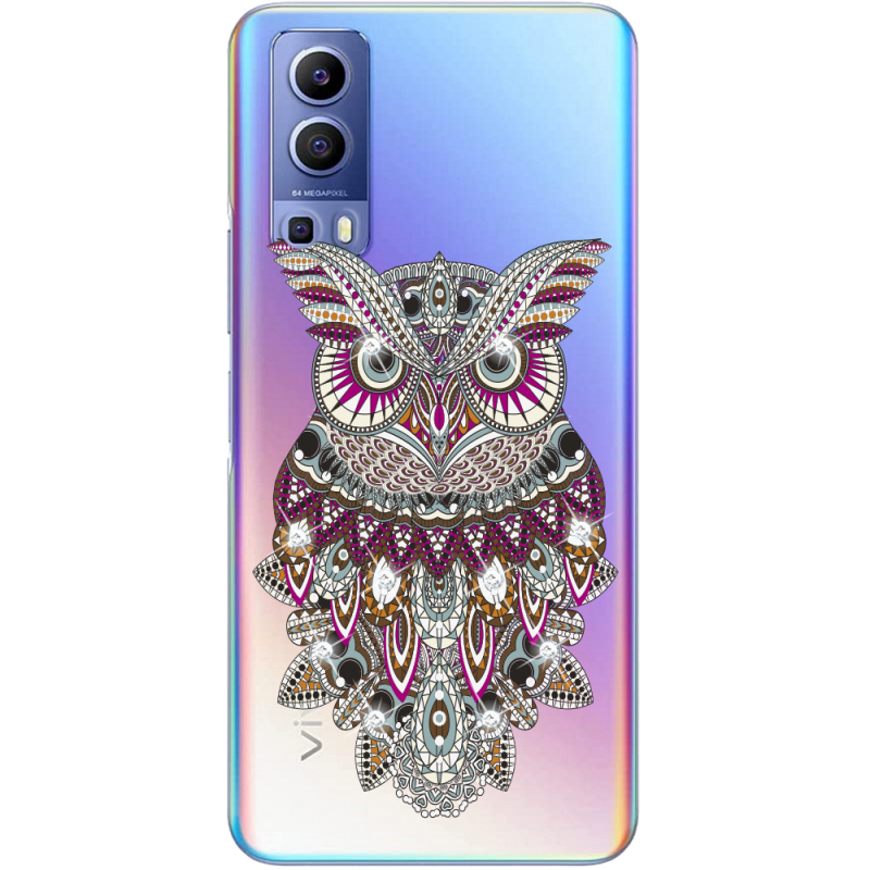 Чехол со стразами Vivo Y72 5G Owl