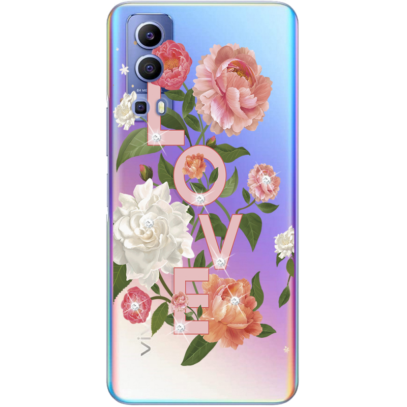 Чехол со стразами Vivo Y72 5G Love