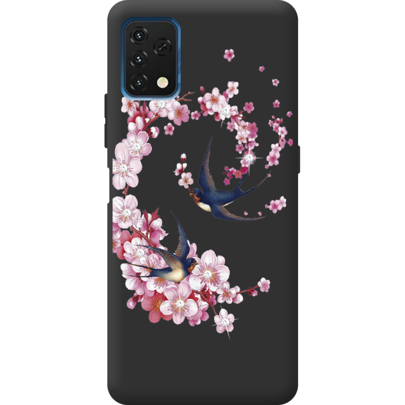 Чехол со стразами Umidigi A11S Swallows and Bloom