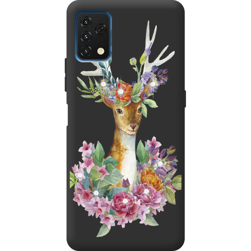 Чехол со стразами Umidigi A11S Deer with flowers