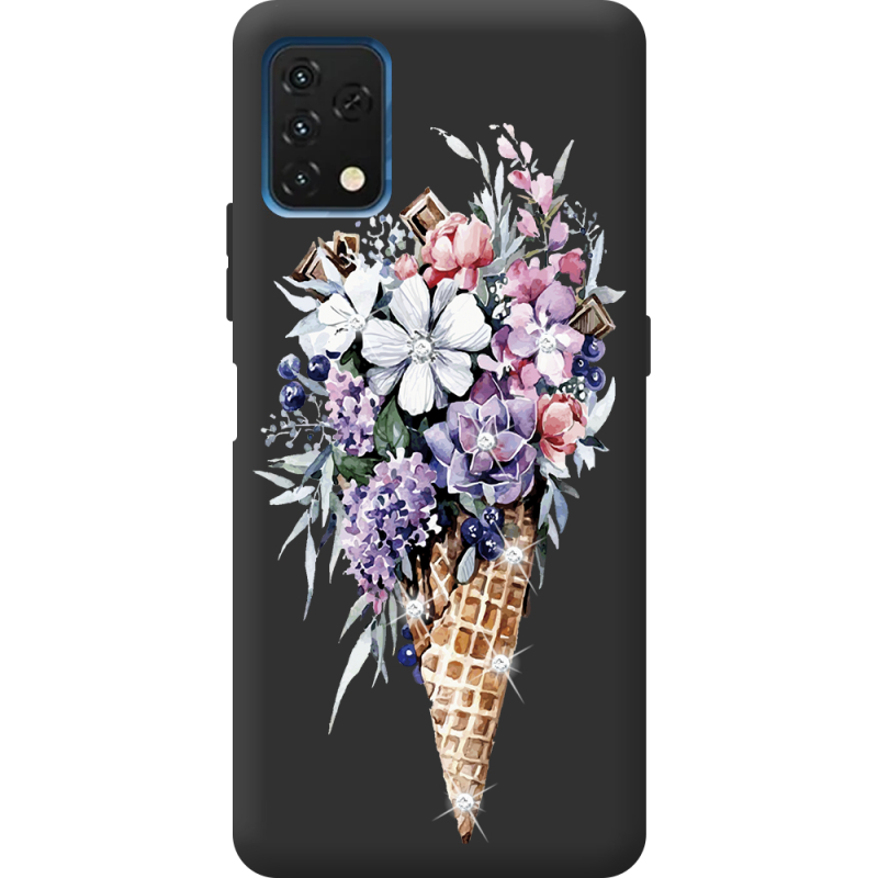 Чехол со стразами Umidigi A11S Ice Cream Flowers