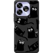 Прозрачный чехол BoxFace Umidigi A15C с 3D-глазками Black Kitty