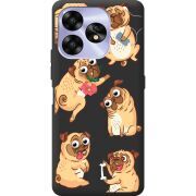 Прозрачный чехол BoxFace Umidigi A15C с 3D-глазками Pug