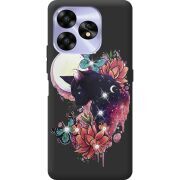 Чехол со стразами Umidigi A15C Cat in Flowers