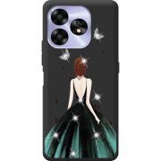 Чехол со стразами Umidigi A15C Girl in the green dress