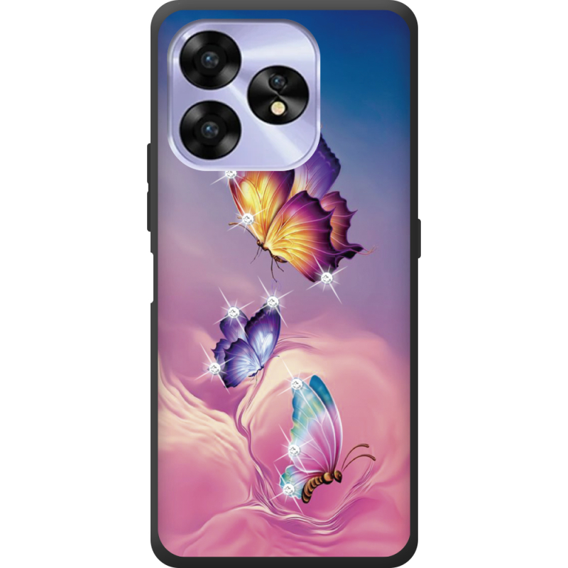 Чехол со стразами Umidigi A15C Butterflies