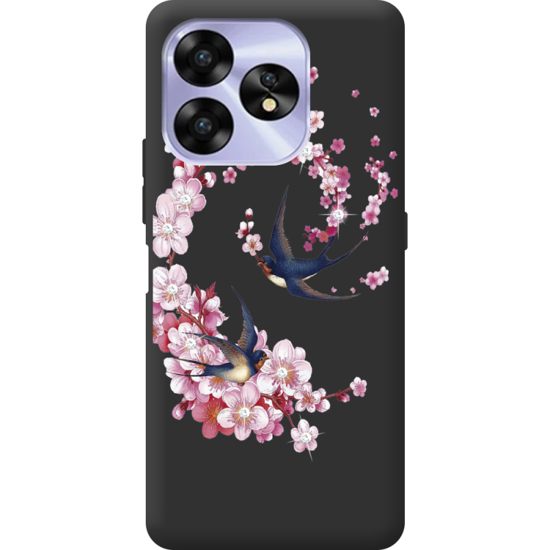 Чехол со стразами Umidigi A15 Swallows and Bloom