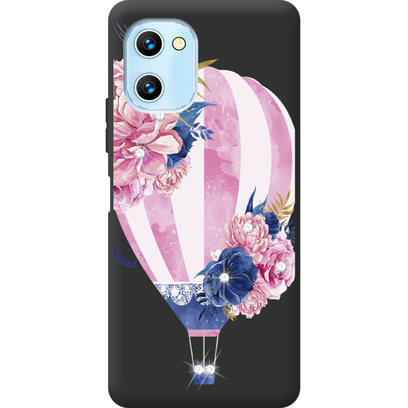 Чехол со стразами Umidigi C1 Pink Air Baloon