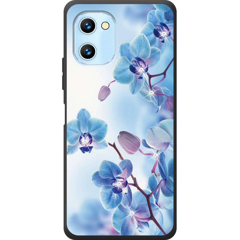 Чехол со стразами Umidigi C1 Orchids