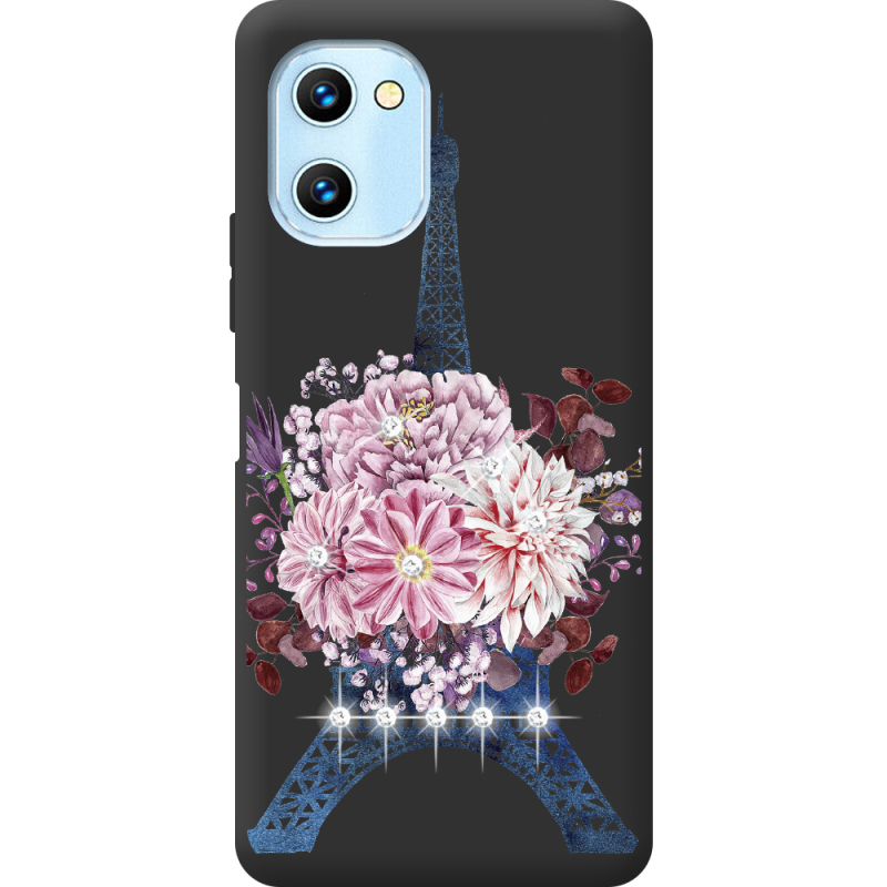 Чехол со стразами Umidigi C1 Max Eiffel Tower