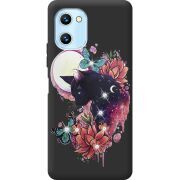 Чехол со стразами Umidigi C1 Max Cat in Flowers