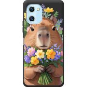 Прозрачный чехол BoxFace Umidigi C1 Капибара з квітами