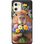 Прозрачный чехол BoxFace Umidigi F3 SE Капибара з квітами
