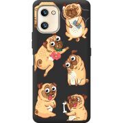 Прозрачный чехол BoxFace Umidigi F3S с 3D-глазками Pug