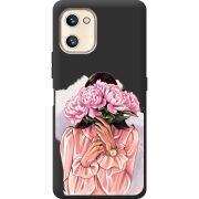 Прозрачный чехол BoxFace Umidigi F3S Девушка с Пионами