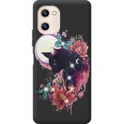 Чехол со стразами Umidigi G1 Max Cat in Flowers
