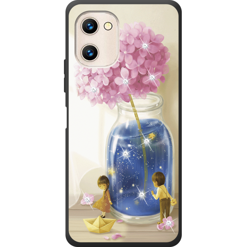 Чехол со стразами Umidigi G1 Max Little Boy and Girl