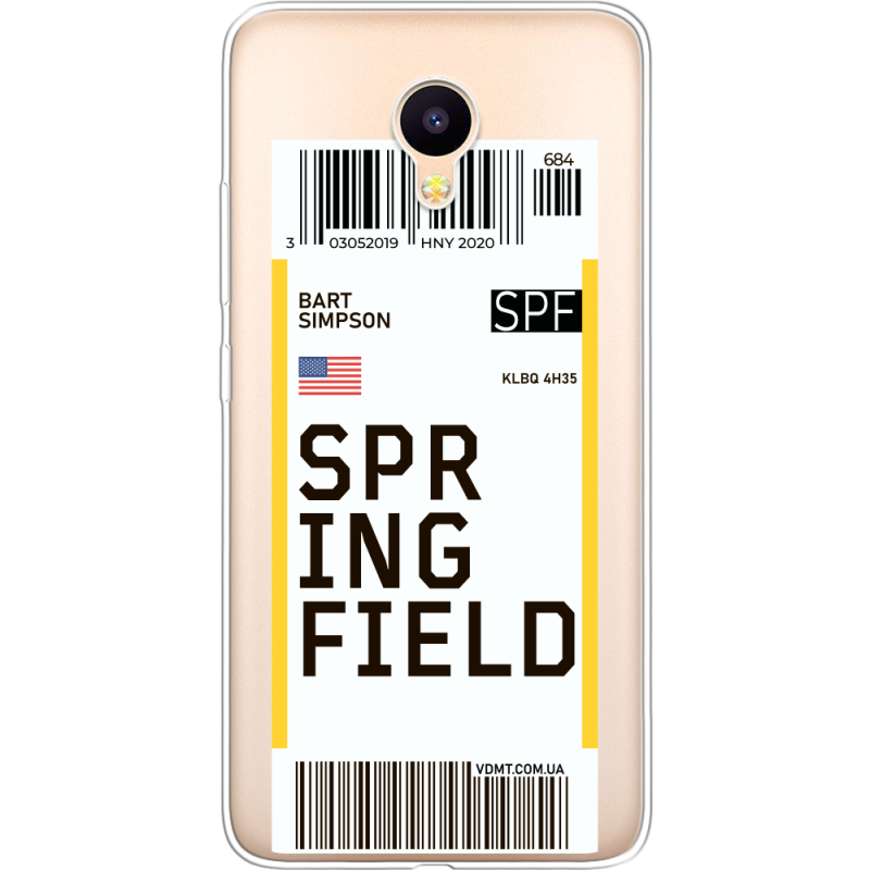 Прозрачный чехол Uprint Meizu M3 / M3s Ticket Springfield