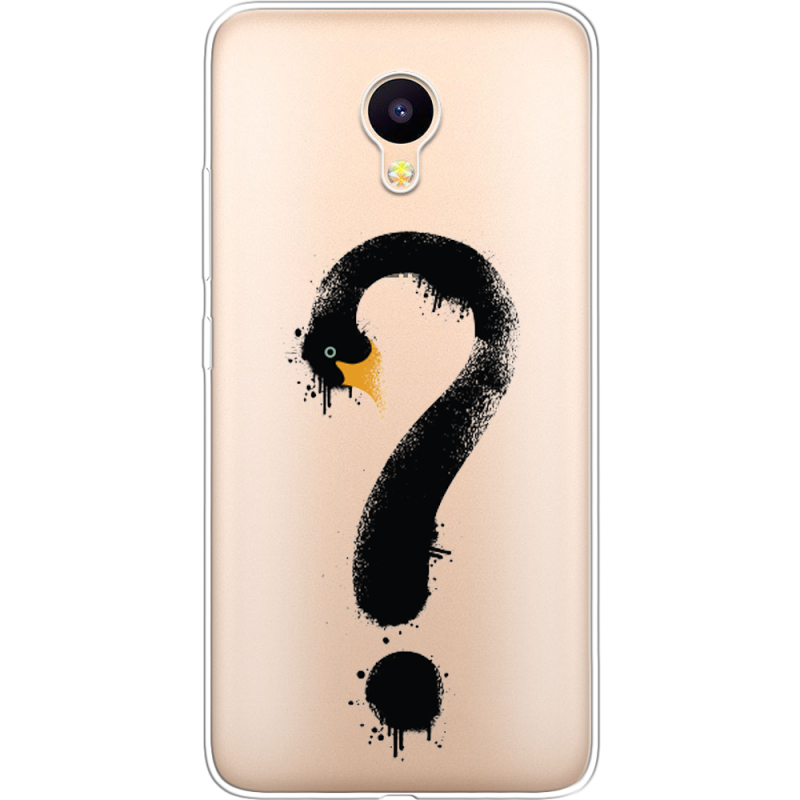 Прозрачный чехол Uprint Meizu M3 / M3s Swan question