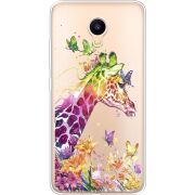 Прозрачный чехол Uprint Meizu M3 / M3s Colorful Giraffe