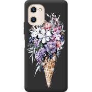 Чехол со стразами Umidigi G1 Ice Cream Flowers