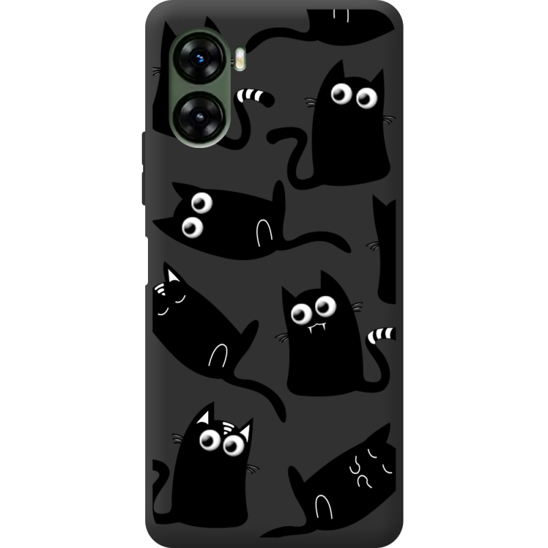 Прозрачный чехол BoxFace Umidigi G3 с 3D-глазками Black Kitty