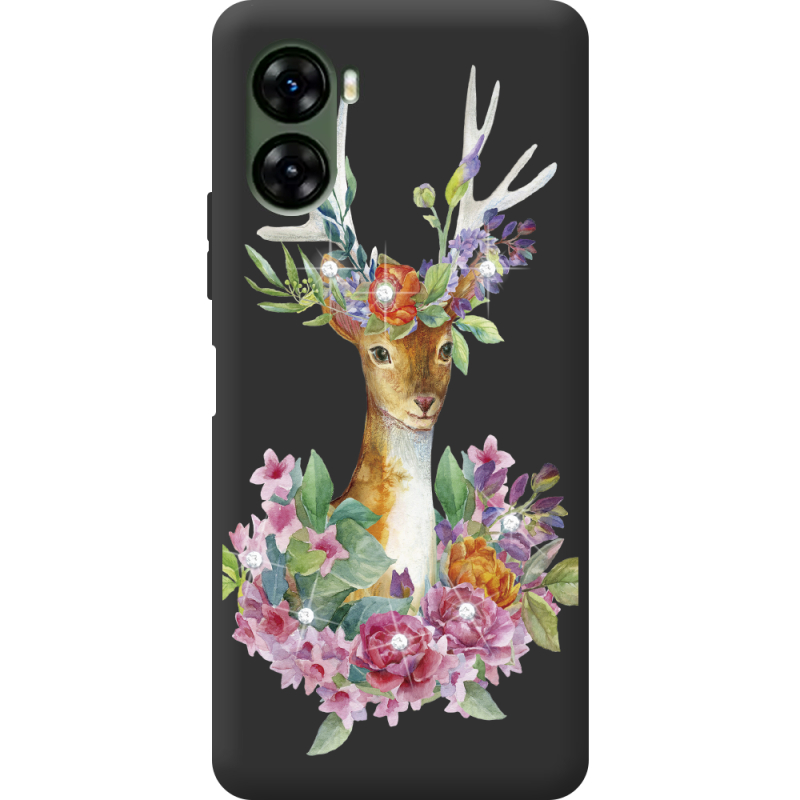 Чехол со стразами Umidigi G3 Deer with flowers