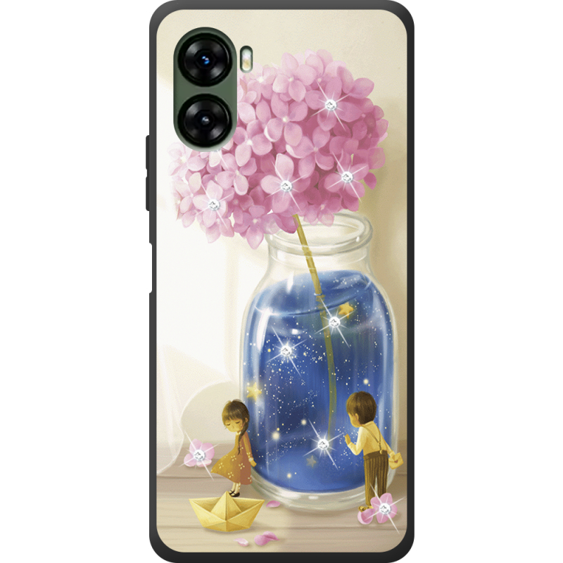 Чехол со стразами Umidigi G3 Little Boy and Girl