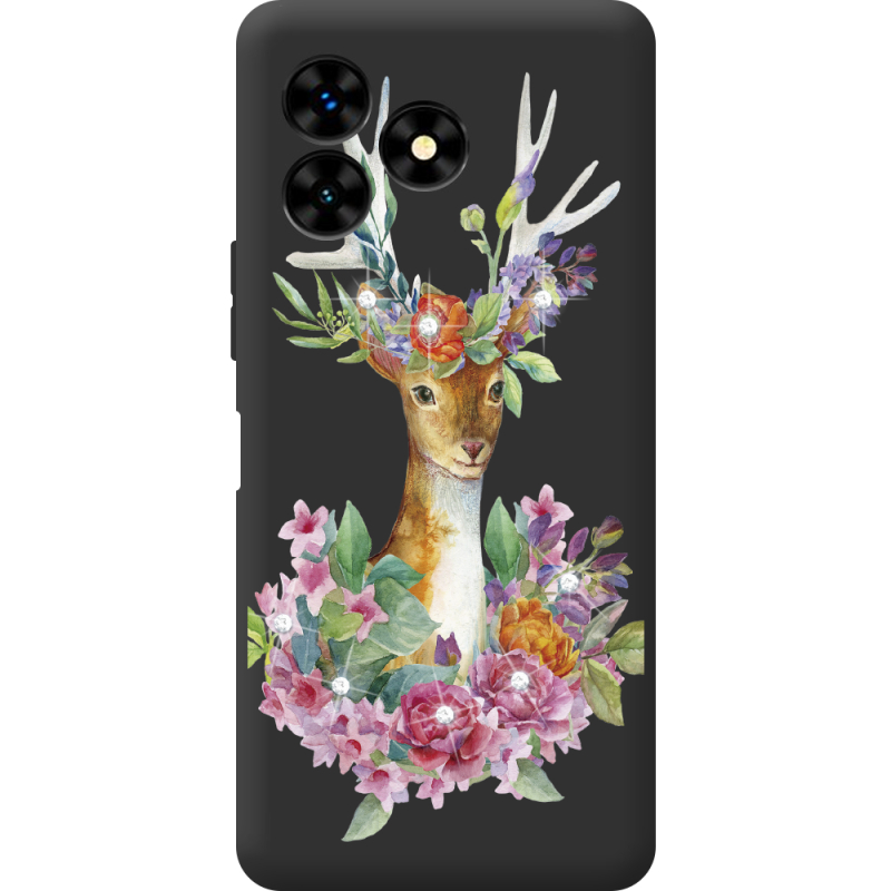 Чехол со стразами Umidigi G5 Mecha Deer with flowers