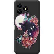 Чехол со стразами Umidigi G5 Mecha Cat in Flowers