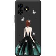 Чехол со стразами Umidigi G5 Mecha Girl in the green dress