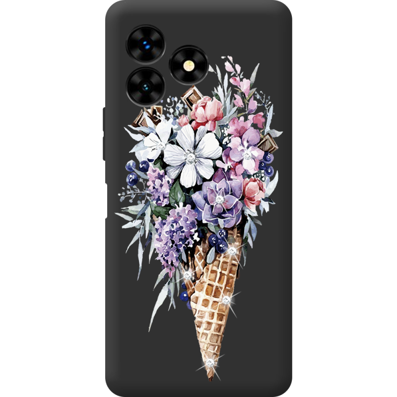 Чехол со стразами Umidigi G5 Mecha Ice Cream Flowers